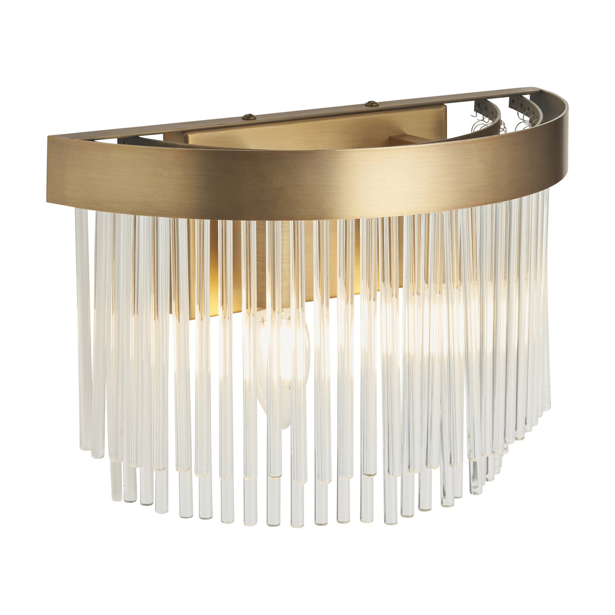 Clermont Wall Light with Glass Rods – Antique Brass