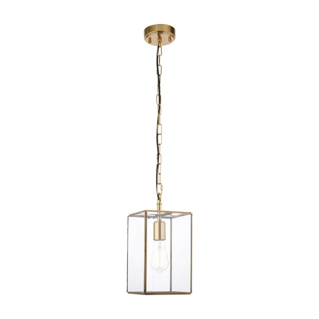Hammond Glass Lantern Pendant Light – Antique Brass