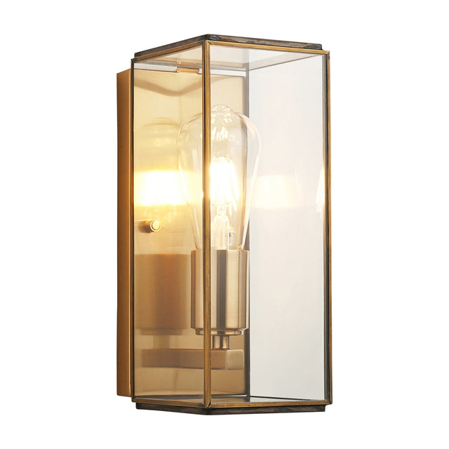 Hammond Boxed Glass Wall Light – Antique Brass