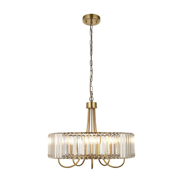Visconti Crystal Chandelier 5 Light – Antique Brass