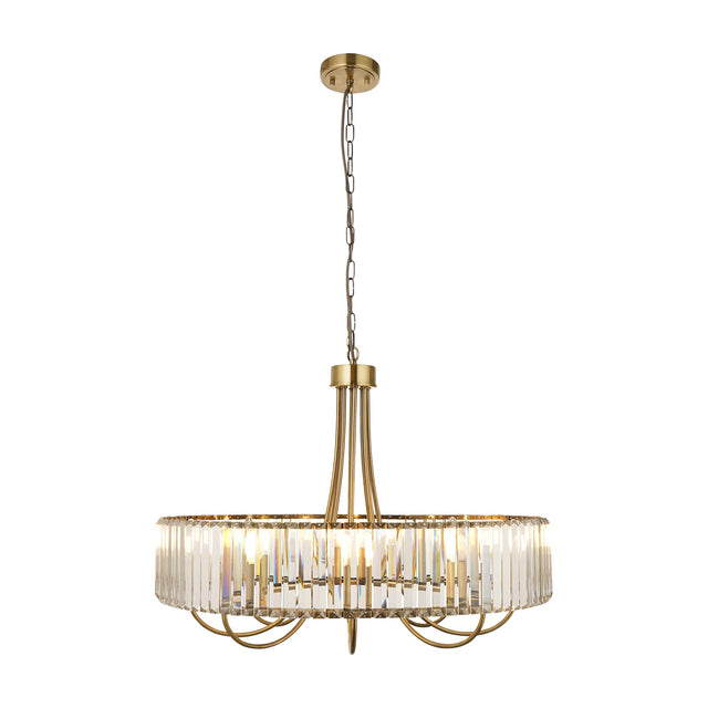 Visconti Crystal Chandelier 8 Light – Antique Brass
