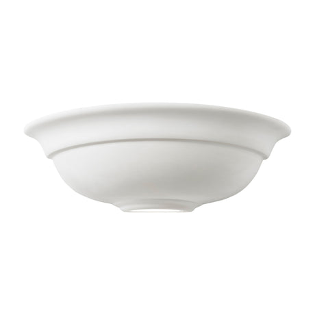 Gallery Direct Hilvenne Wall Light in natural matt earthenware, a small half-bowl uplighter with stepped rim detailing, shown on a white background.