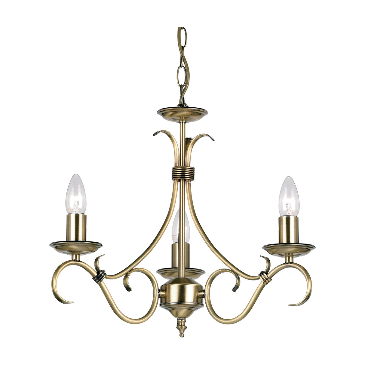 Bernice 3 Light Chandelier – Antique Brass