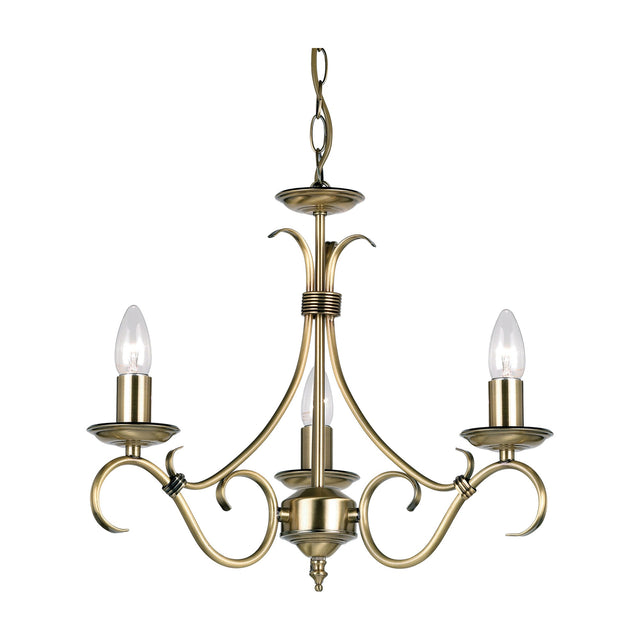 Bernice 3 Light Chandelier – Antique Brass