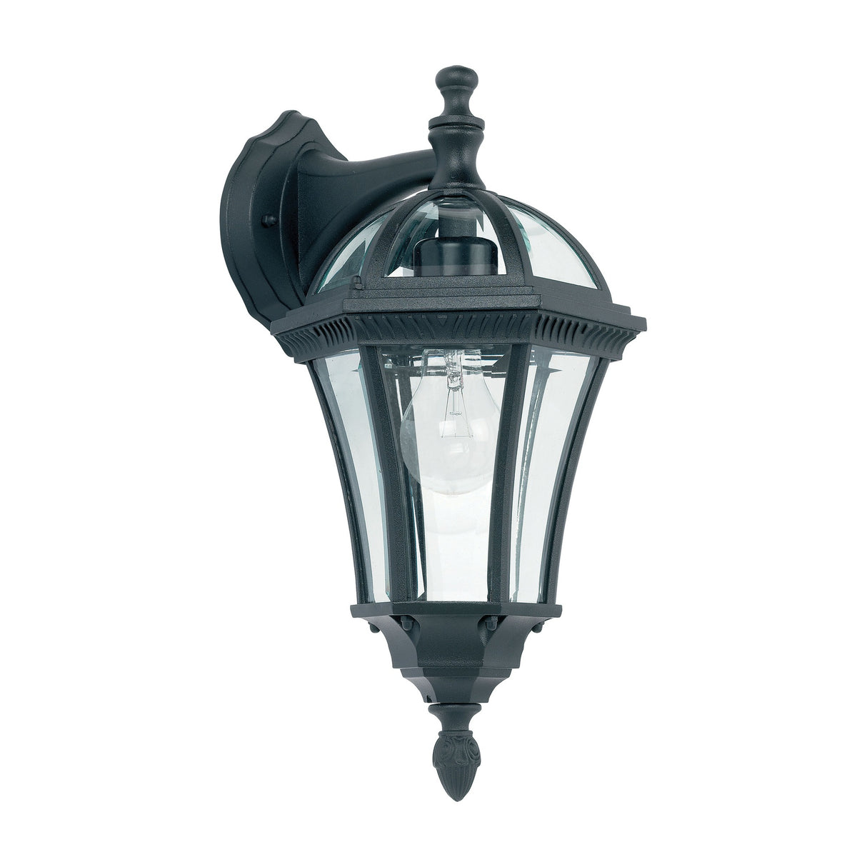 Drayton Downlight Outdoor Wall Lantern 200mm – Black