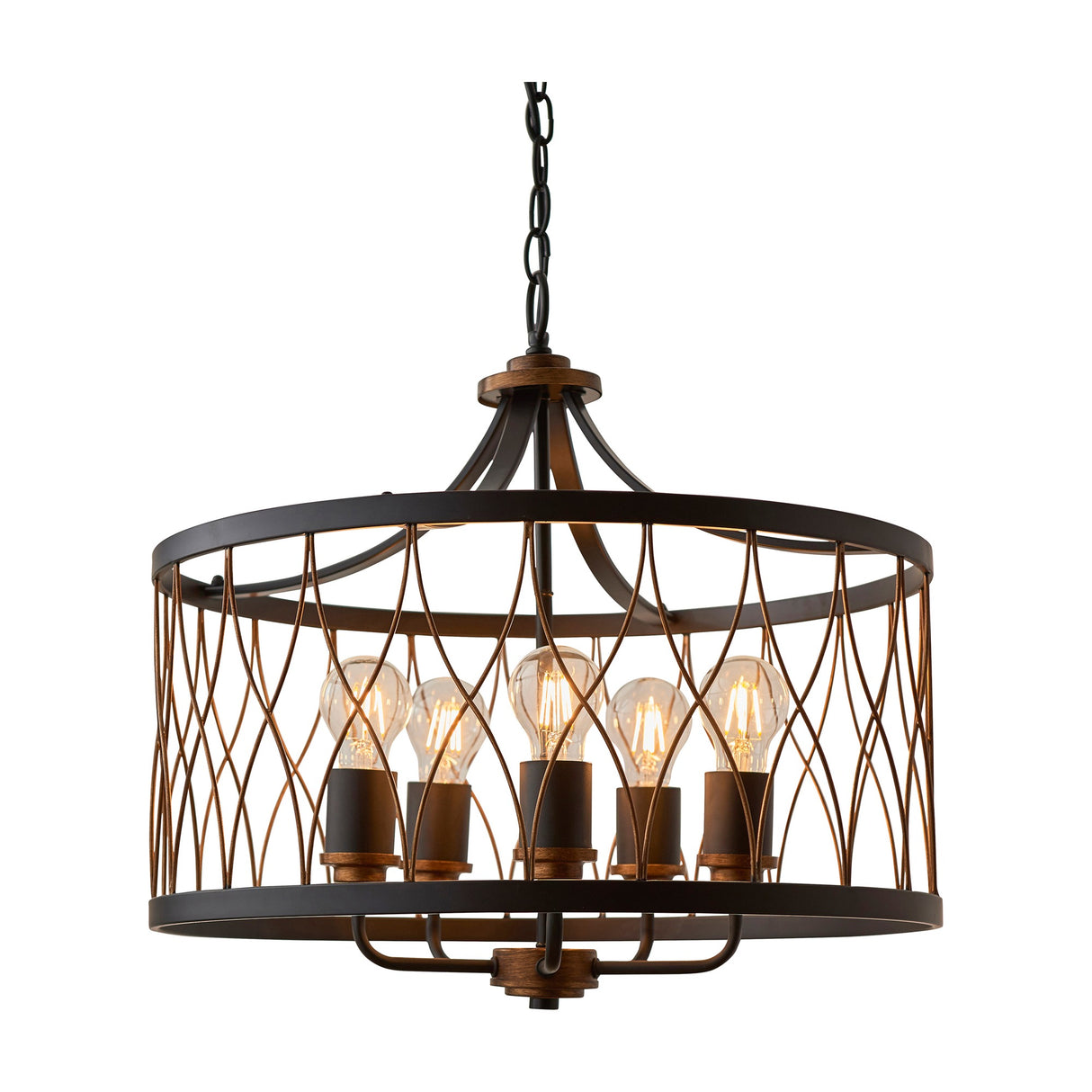 Heston Cage Pendant Light 5 Light – Black