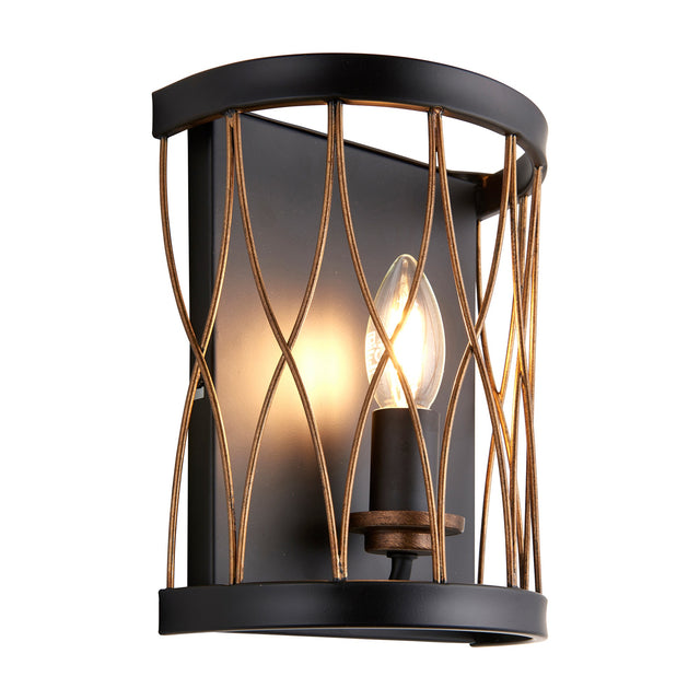 Heston Caged Wall Light – Black