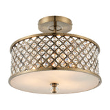 Hudson Crystal Semi-Flush Ceiling Light 3 Light