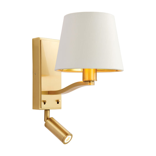 Harvey Wall Light with Reading Light – Brushed Gold