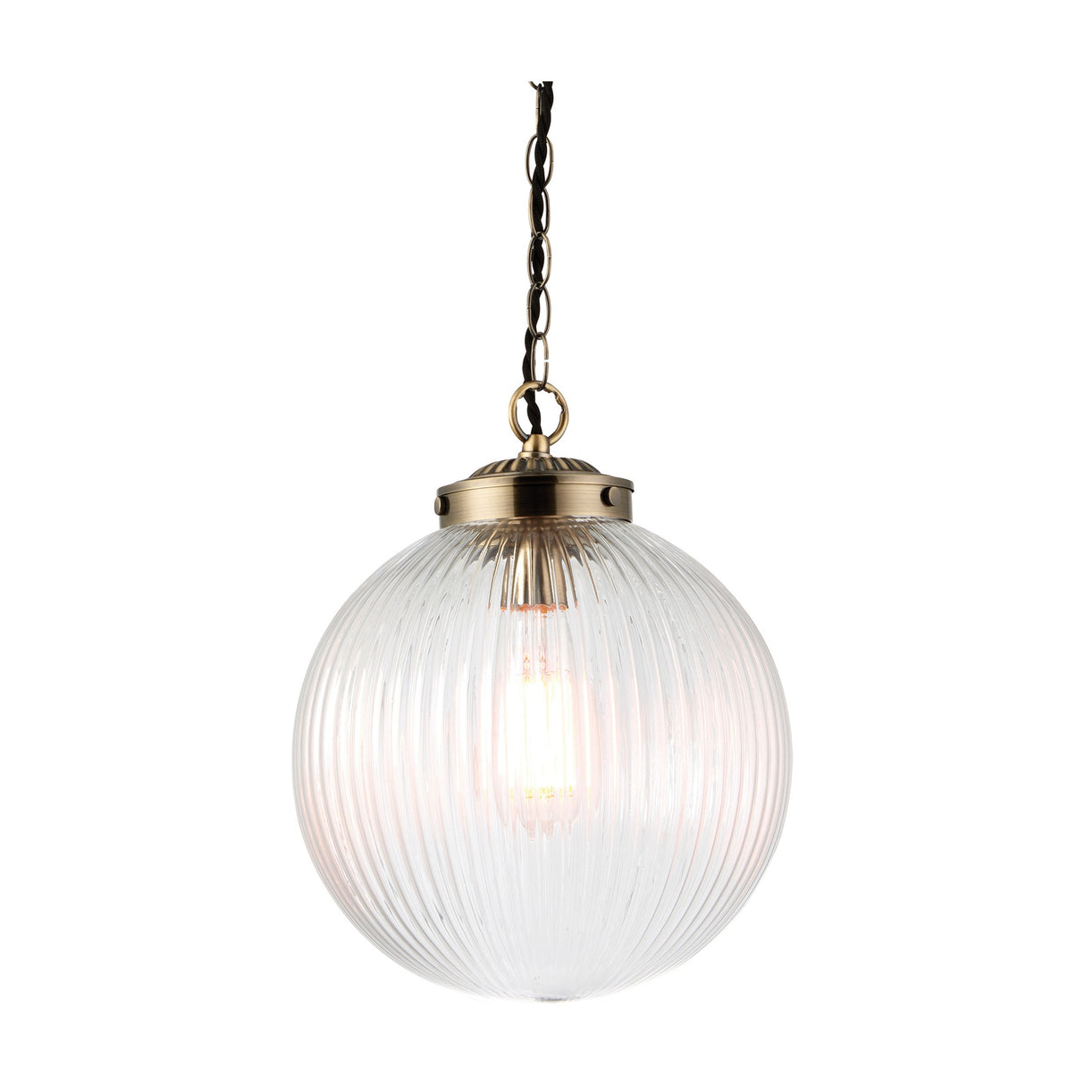Brydon Ribbed Glass Globe Pendant 1 Light – Clear