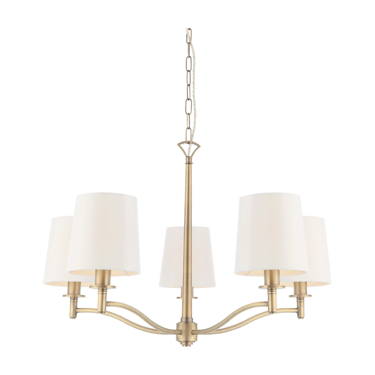 Ortona 5 Light Pendant – Antique Brass