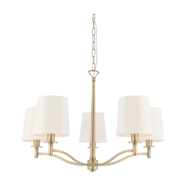 Ortona 5 Light Pendant – Antique Brass