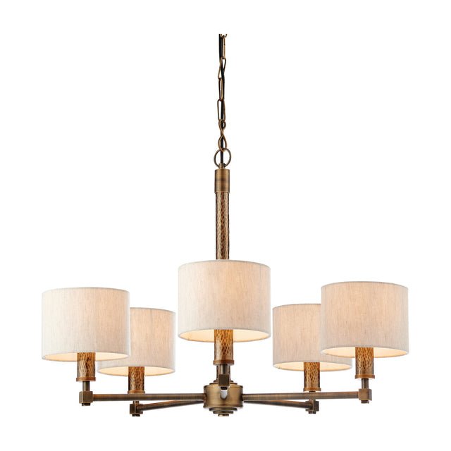 Indara Hammered 5 Light Pendant – Bronze