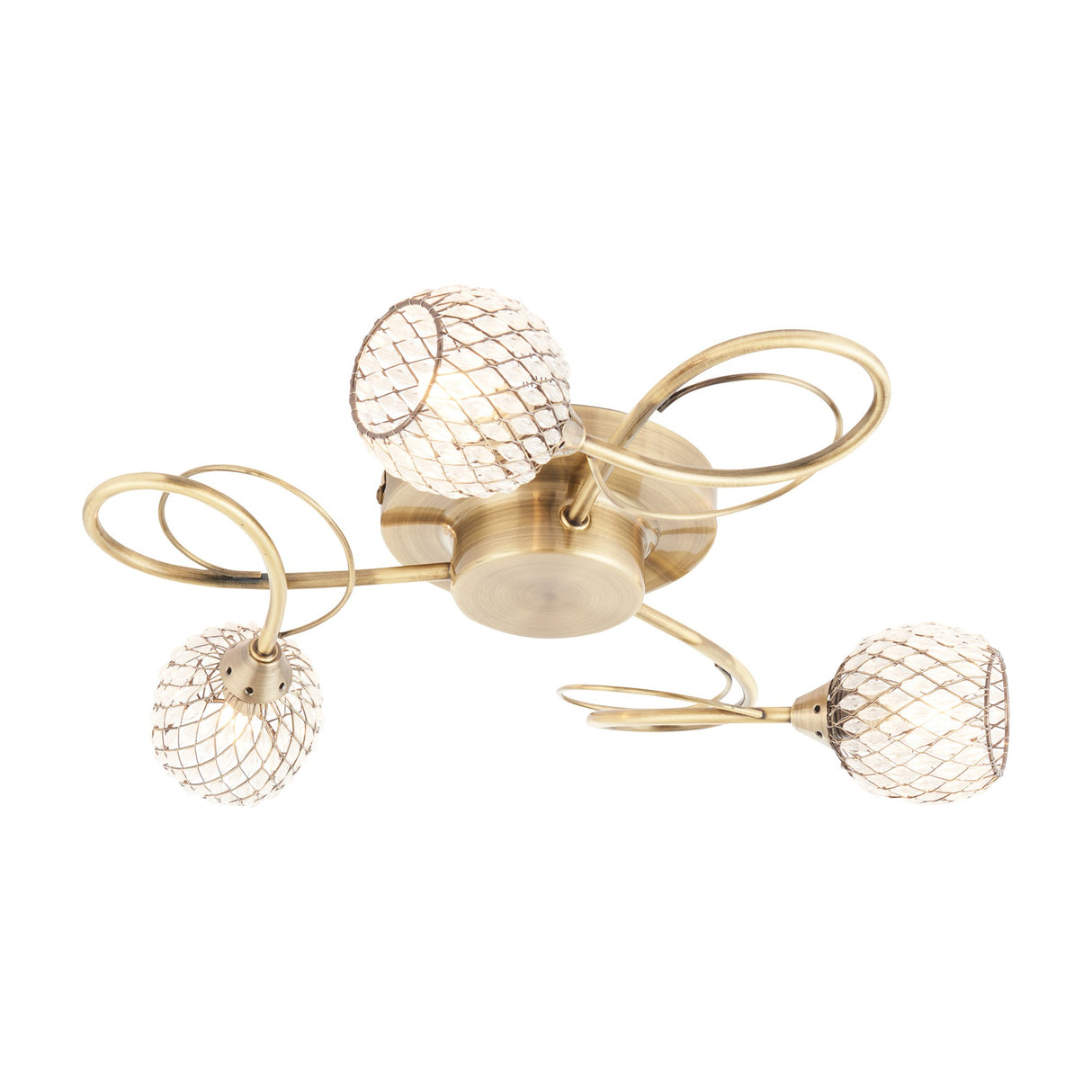 Aherne 3 Light Ceiling Lamp – Antique Brass