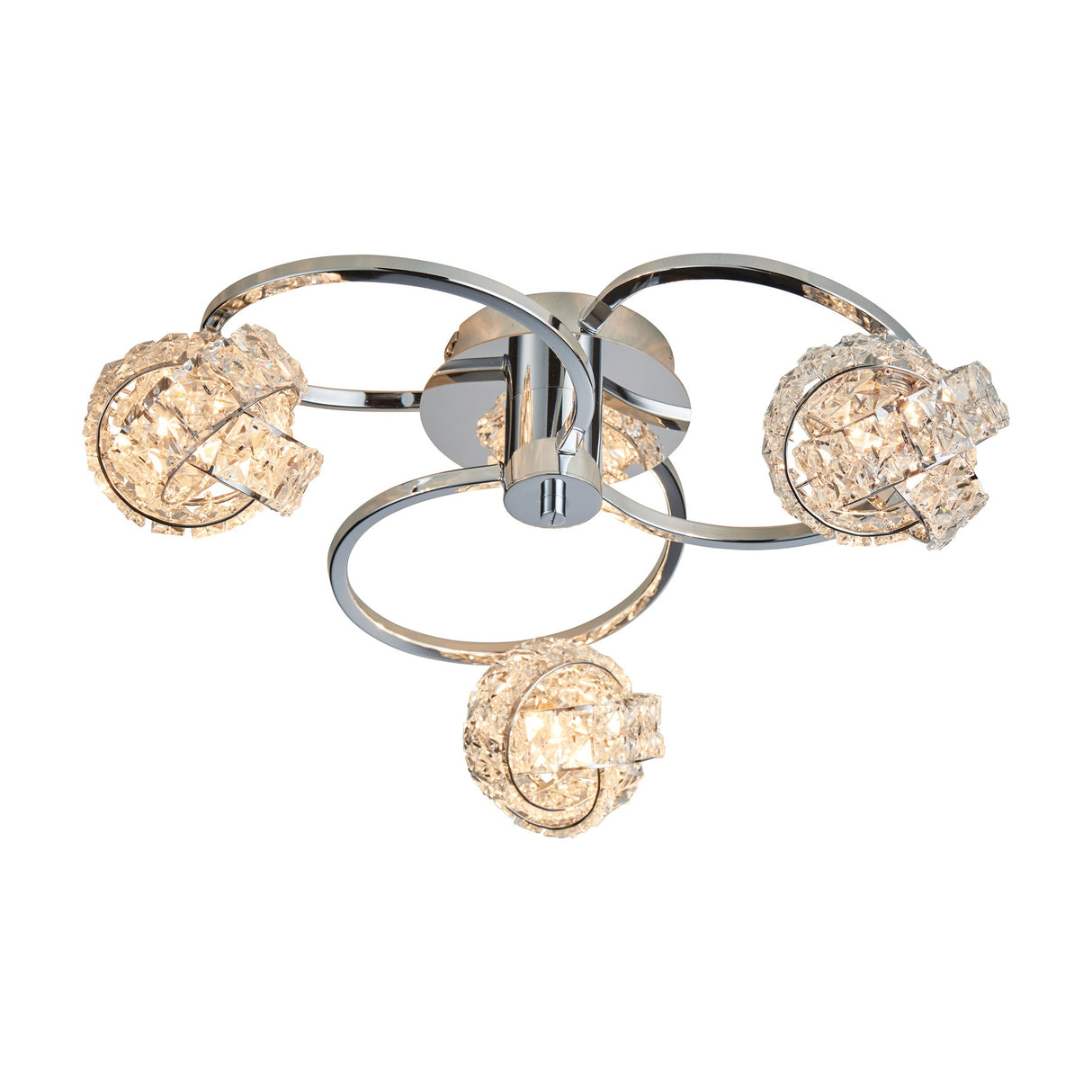 Talia 3 Light Crystal Ceiling Light – Chrome