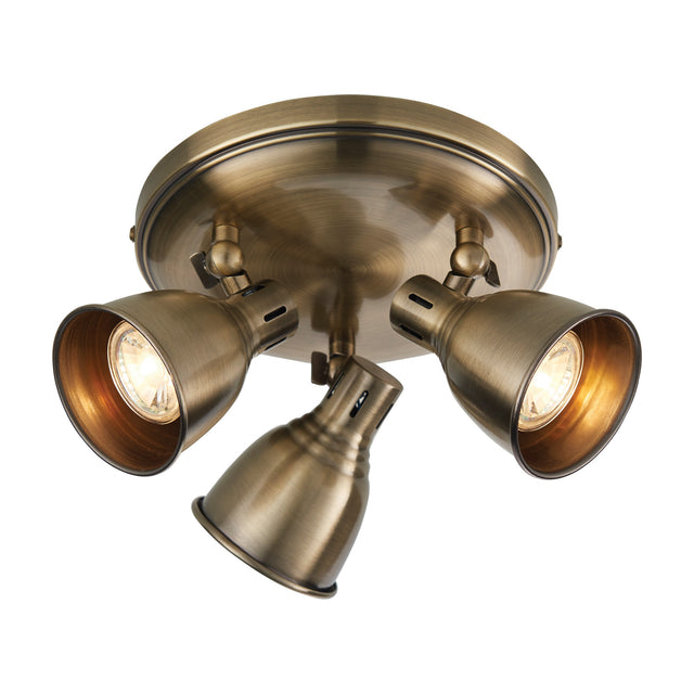 Westbury 3 Light Spotlight Ceiling Plate – Antique Brass