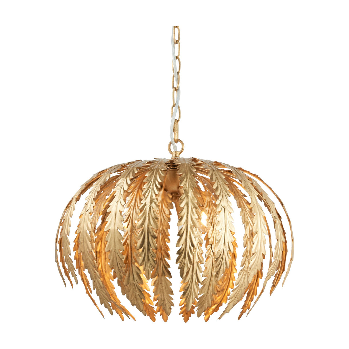 Delphine Layered Leaf Pendant Light – Gold