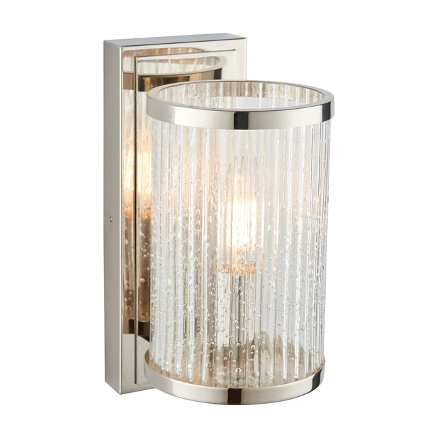 Easton Wall Light with Bubble Glass Shade – Bright Nickel