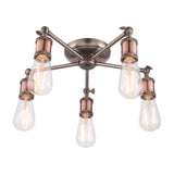 Hal Industrial 5 Light Semi-Flush Ceiling Light