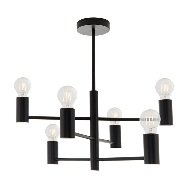 Studio 6 Light Ceiling Light – Matt Black