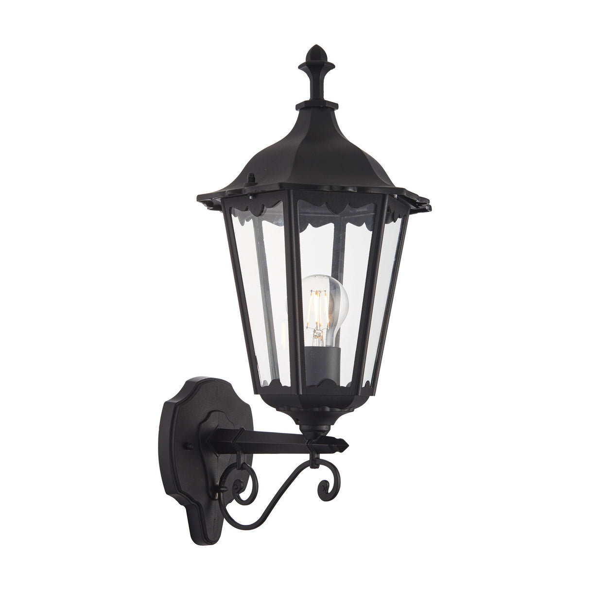 Burford Outdoor Wall Lantern with PIR Sensor – Black