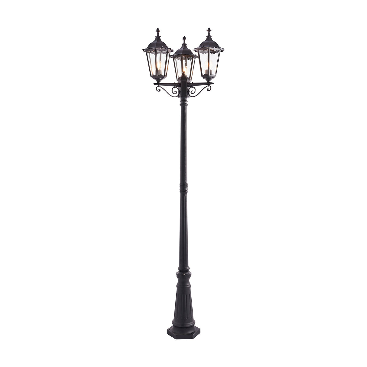 Burford Outdoor Lamp Post 3 Light – Black