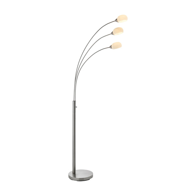 Jaspa Arched Floor Lamp 3 Light – Satin Nickel
