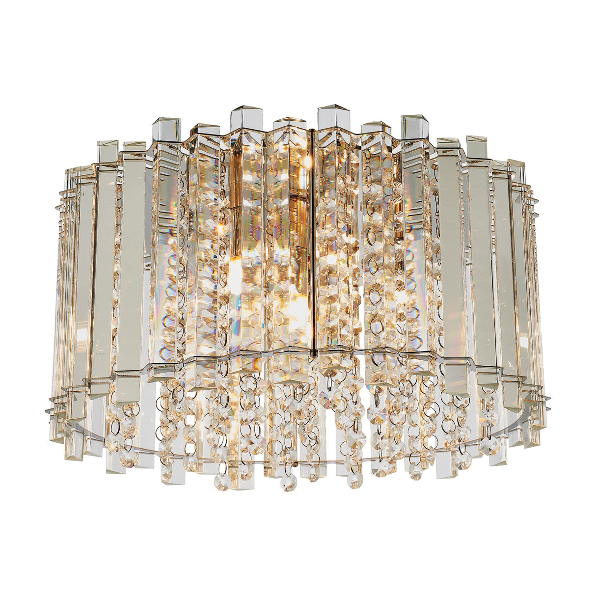 Hanna Crystal Flush Ceiling Light – Chrome