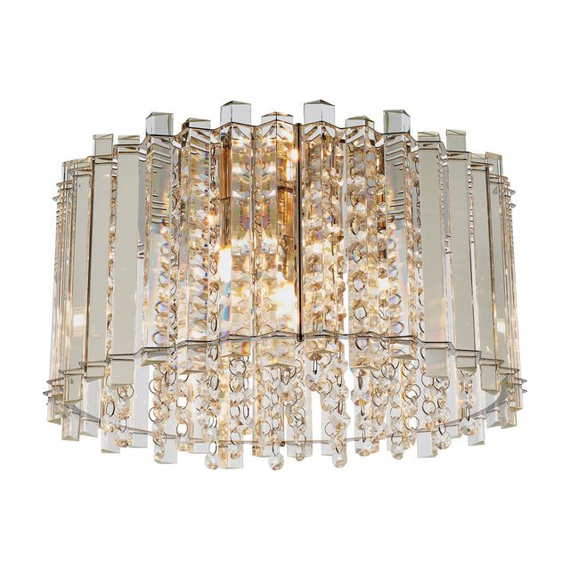 Hanna Crystal Flush Ceiling Light – Chrome
