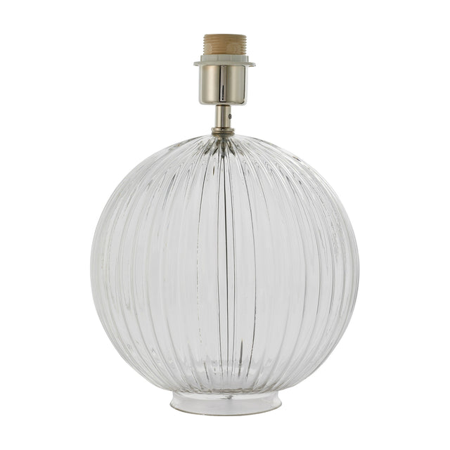 Jemma Ribbed Glass Table Lamp Base – Clear