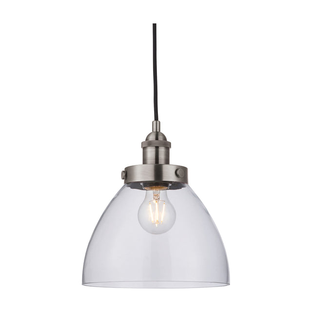 Hansen Glass Pendant Light – Brushed Silver