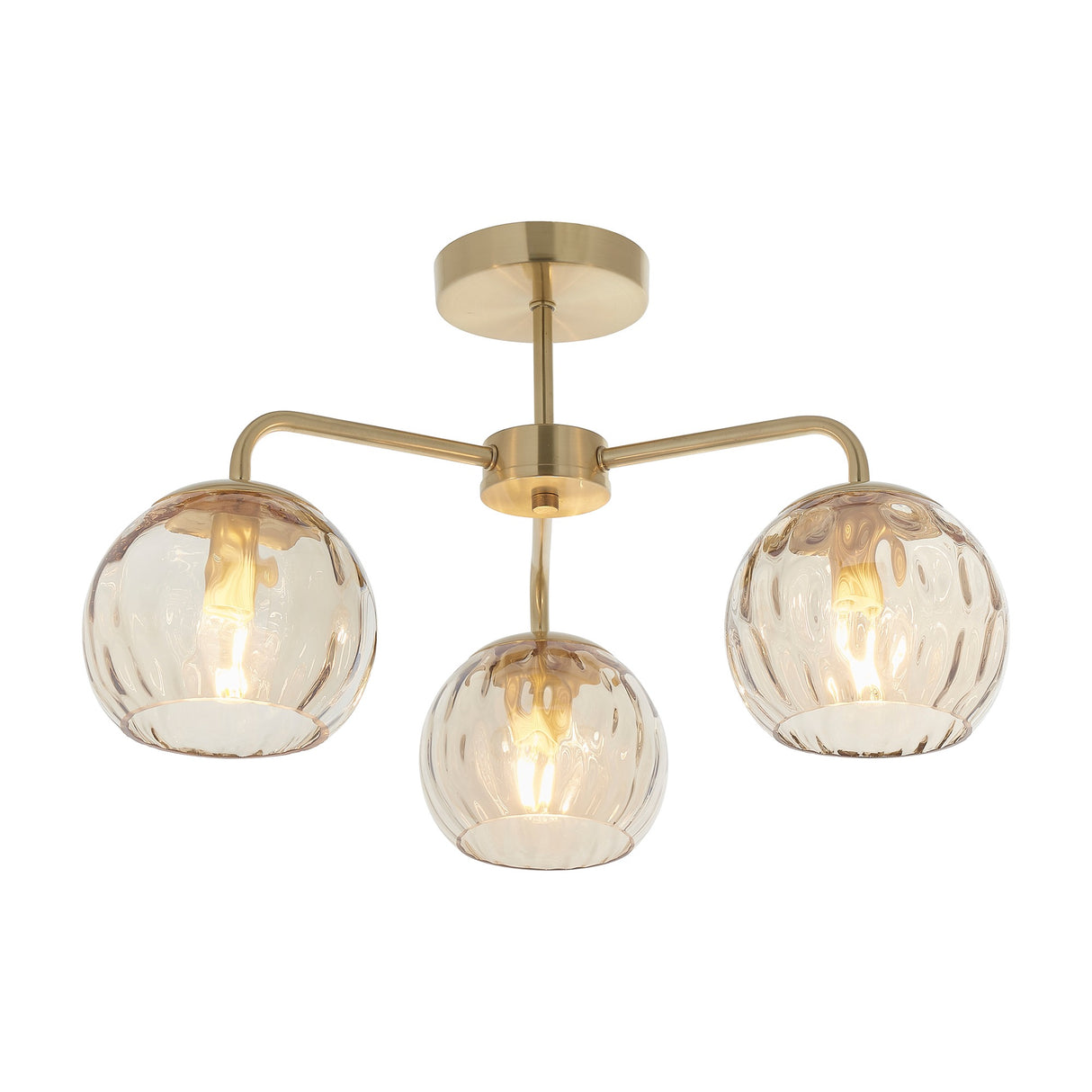 Dimple 3 Light Semi-Flush Ceiling Light – Champagne