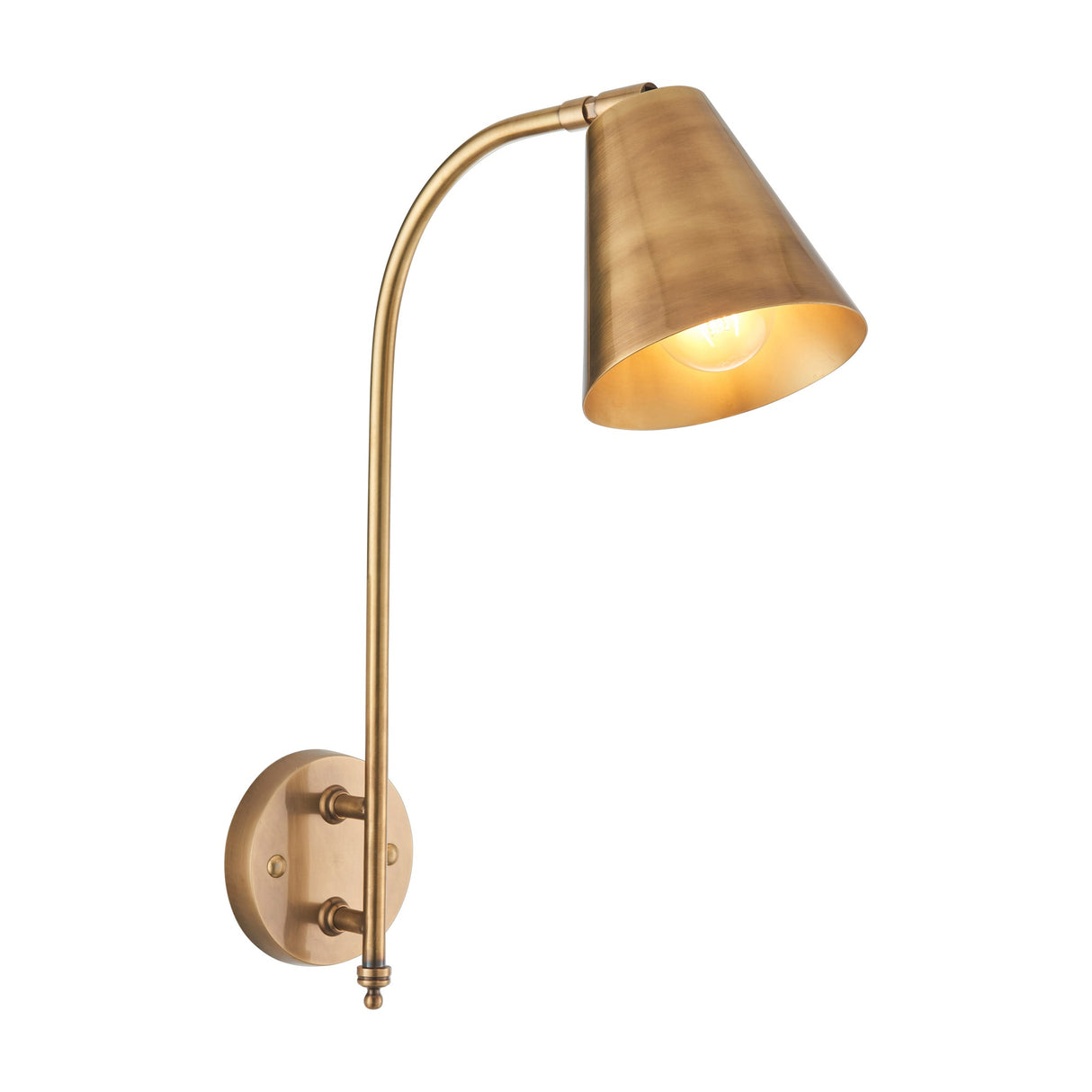 Radha Curved Arm Wall Light – Antique Brass