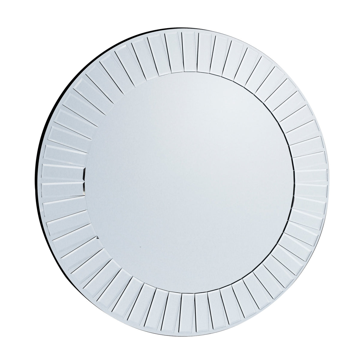 Mondello Round Bevelled Wall Mirror – Silver