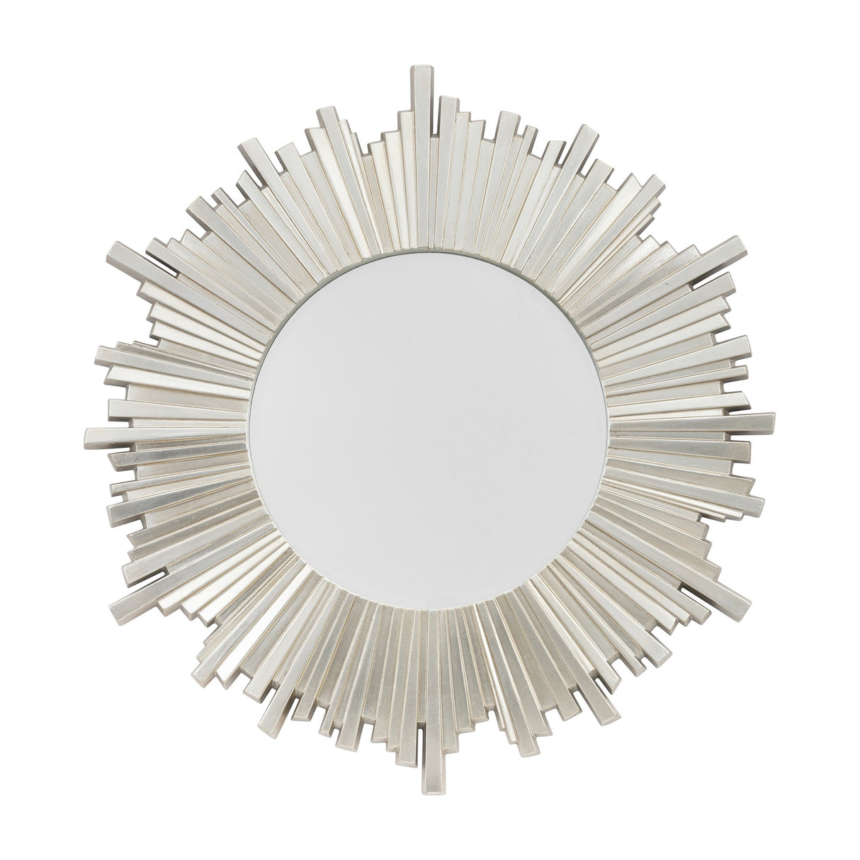 Herzfeld Sunburst Round Wall Mirror – Silver