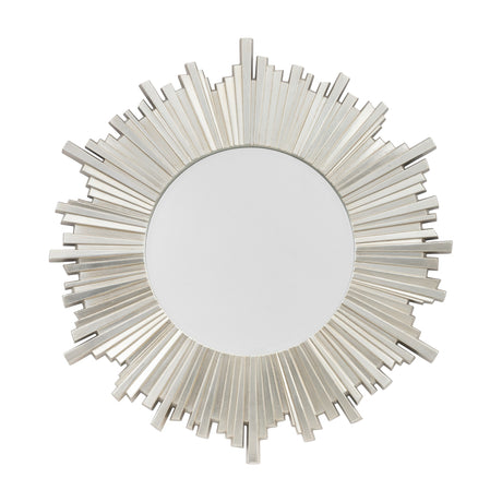 Herzfeld Sunburst Round Wall Mirror – Silver