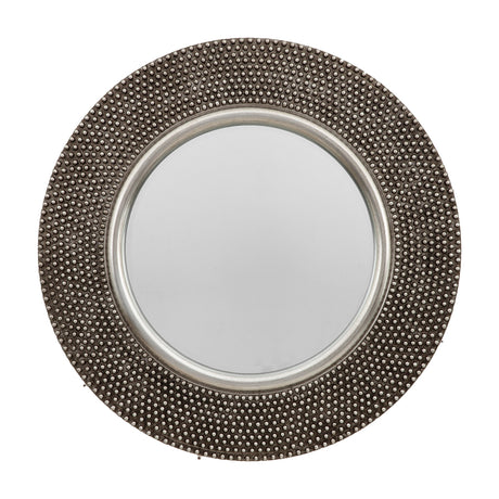 Whittington Studded Round Wall Mirror – Silver