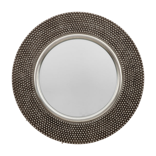 Whittington Studded Round Wall Mirror – Silver