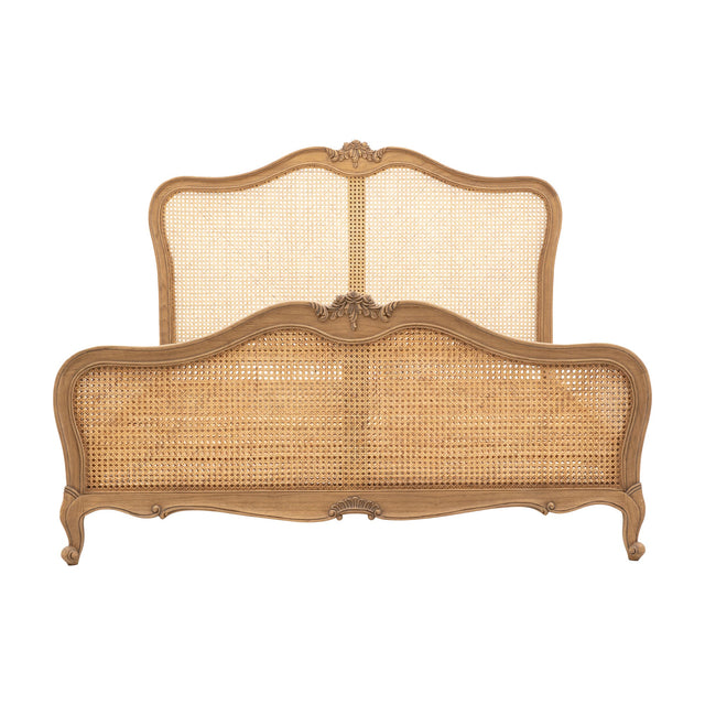 Chic Cane Bed – Weathered Oak