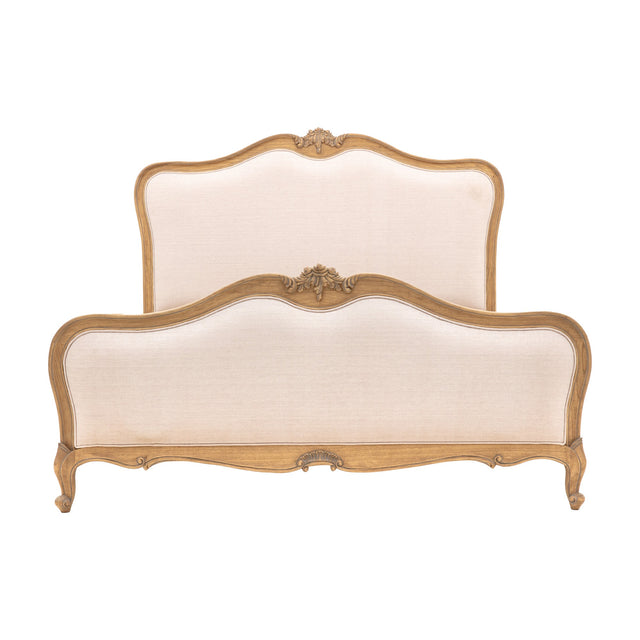 Chic French Linen Upholstered Bed – Cream