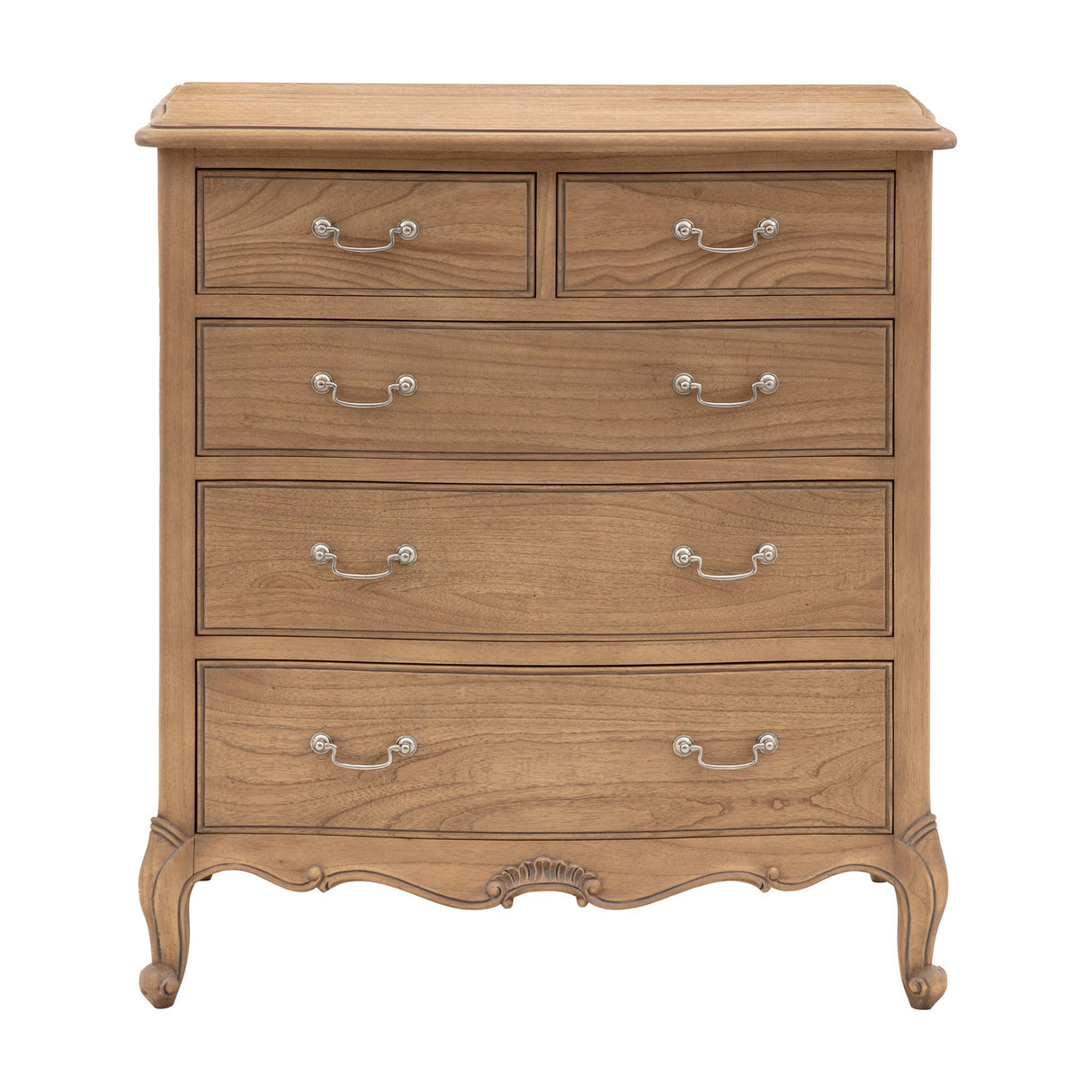 Chic 5 Drawer Chest – Weathered Oak