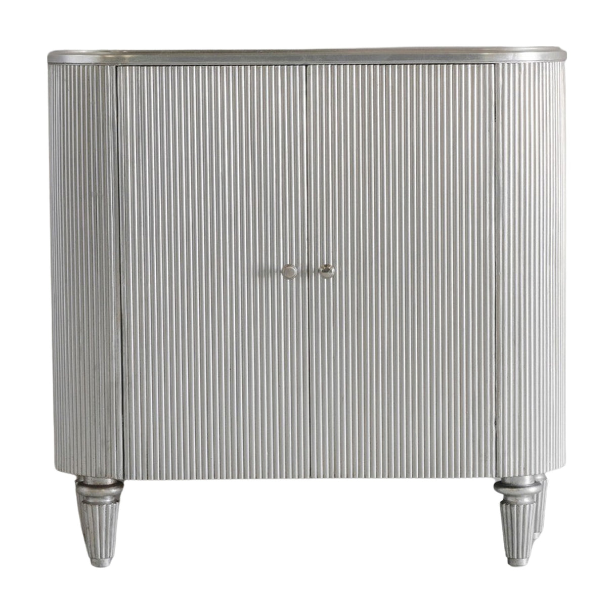 Jeeves Ribbed Drinks Cabinet – Silver