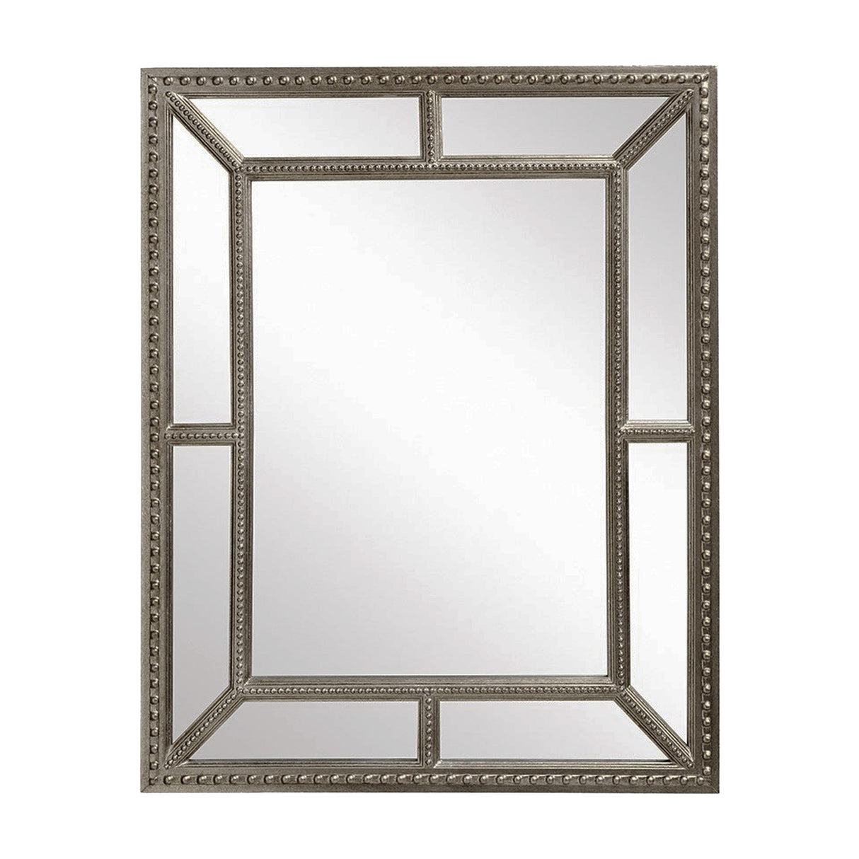 Lawson Beaded Rectangular Wall Mirror – Pewter