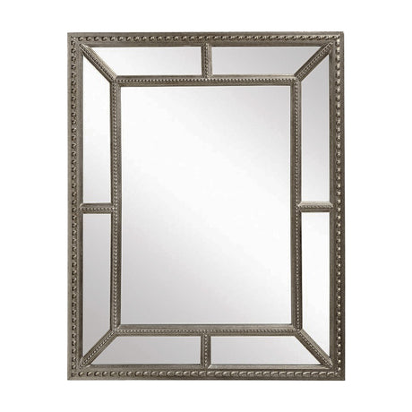Lawson Beaded Rectangular Wall Mirror – Pewter