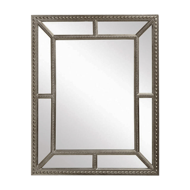 Lawson Beaded Rectangular Wall Mirror – Pewter