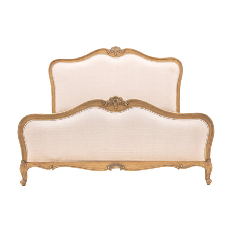 Chic French Linen Upholstered Bed – Cream