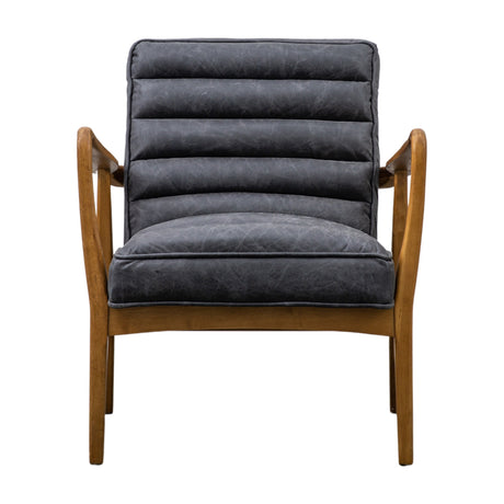 Datsun Leather Armchair – Antique Ebony