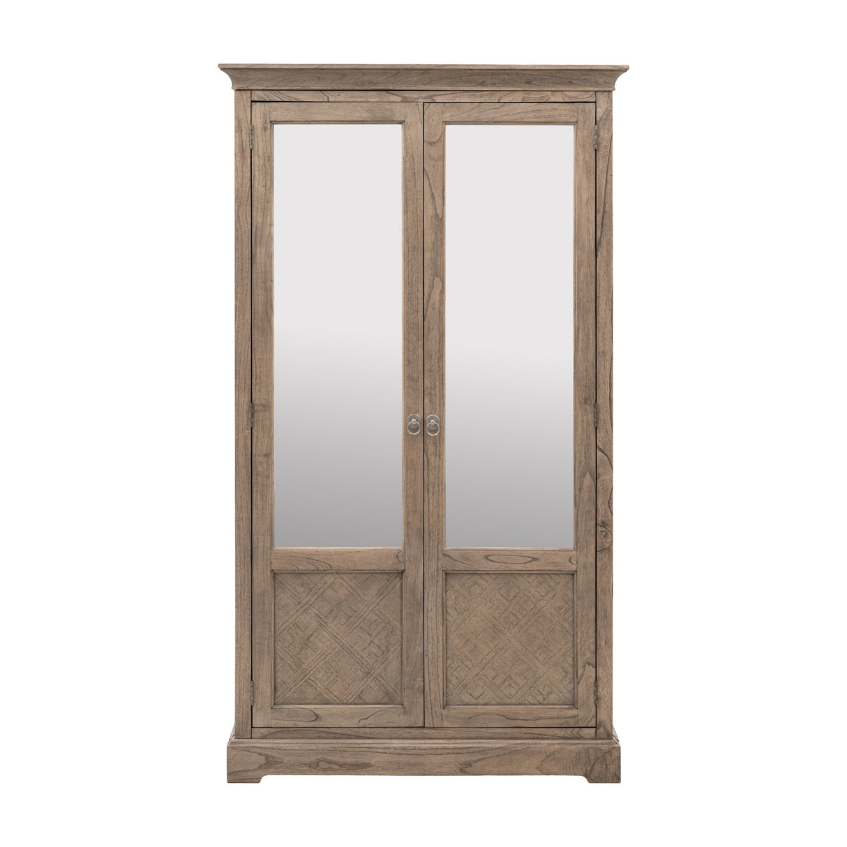 Rustique 2 Mirror Door Wardrobe – Natural