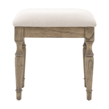 Rustique Upholstered Dressing Stool – Natural