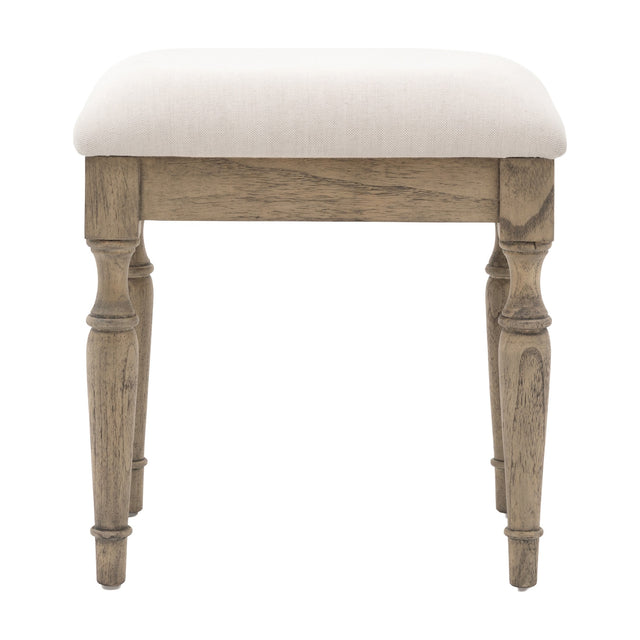 Rustique Upholstered Dressing Stool – Natural